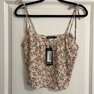 Nasty Gal Pretty Floral Ruched Cami Sz4